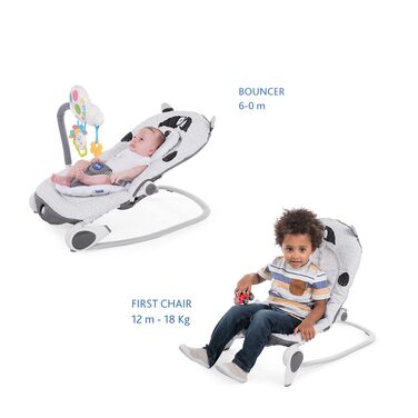 Повітряна куля Chicco Infant & Baby Bouncer 0 місяців - 18 кг, функція гойдалки та крісла, регульована спинка, компактне закриття, вібрація, інтерактивна електронна іграшка, світло та звук Foxy