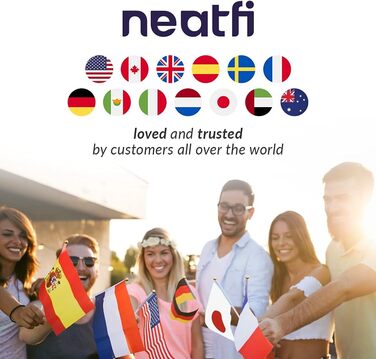 Світлодіодний робочий ліхтар Neatfi XL 2,200 люмен, європейська вилка, 24 Вт, 117 шт. SMD LED, 58 см, ультраширока лампа, з можливістю затемнення (без CCT із затиском, чорний)