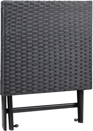 Складаний табурет Casaria Poly Rattan 110 кг вантажопідйомність 44x40x44 см Складний легко переносний відкритий стійкий до погодних умов садовий дворик Балкон Кемпінг Табурет Стілець Стілець