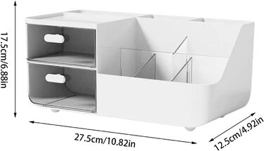 Коробка для зберігання косметики, Органайзер для макіяжу для туалетного столика, Органайзер для косметики з висувними ящиками, Органайзер для макіяжу, Органайзер для косметики, Органайзер для столу, білий