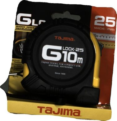 Рулетка Tajima G5PA0MY ajima професійна, ,TAJ-25296,чорна/жовта,10м/25мм 10 м/25 мм чорна/жовта