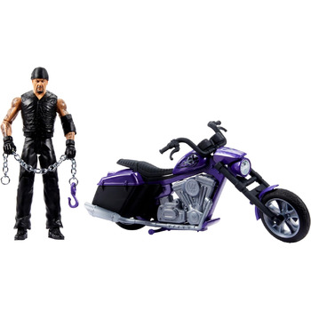 Транспортний засіб Mattel WWE WREKKIN SLAMCYCLE та фігурка Undertaker - мотоцикл Boneyard Slamcycle з 8 деталями, що розпадаються на частини, включаючи фігурку WWE Undertaker, ланцюговий підйомник та пусковий механізм з катапультованим сидінням, HTR84