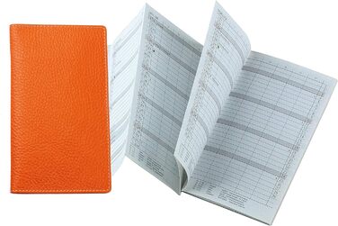 Персоналізований складаний календар 2024/2025 DIN A6 Soft Grain Leather Orange - Організатор Planner (1 місяць, 2 сторінки) Шкіряна обкладинка - Календар зустрічей Щомісячний огляд & Адресна книжка Small Orange Soft Grain