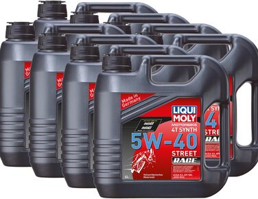 Мотоцикл 4T Мотоцикл Synth Sport Street Race 5W-40 4L, 8 шт., LIQUI MOLY 1685