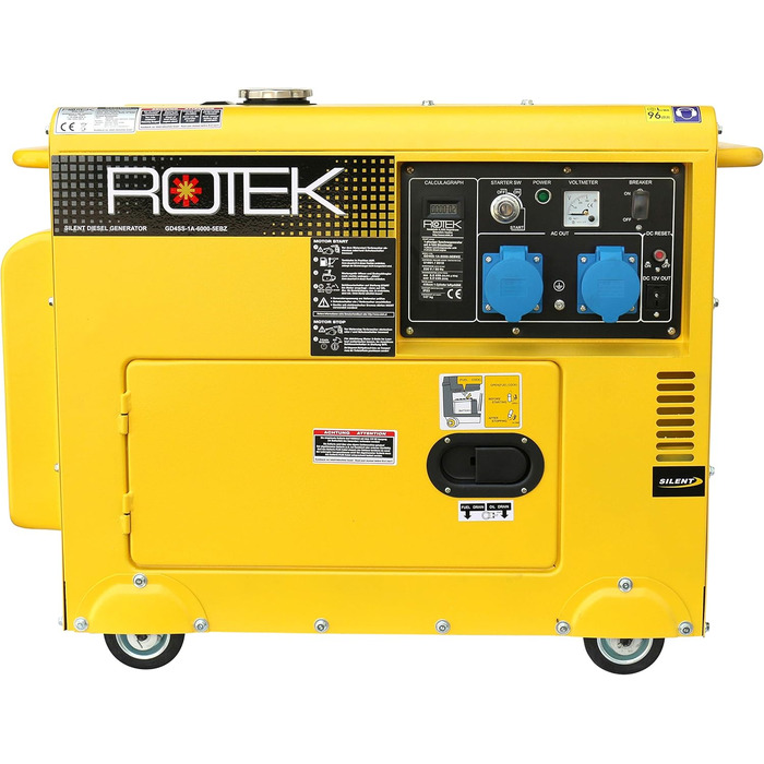 Дизельний генератор Rotek GD4SS-1A-6000-5EBZ (5,5 кВА / 230В 50Гц 1-фазний) 5,5 кВА 1-фазний 230В, звукоізоляція