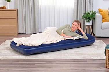 Надувне ліжко Bestway Blue Horizon Step з внутрішнім ножним насосом Single XL/Lo 185 x 76 x 28 см, синій