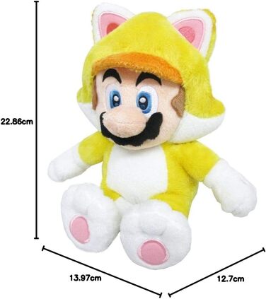 Плюшева лялька Sanei Super Mario 3D World Neko Cat Mario 22,9 см