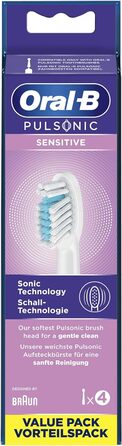 Електрична зубна щітка Oral-B Pulsonic Slim Luxe 4000 Sonic, платинова та чутлива щітки для звукових зубних щіток, 4 шт. и, насадка для зубної щітки Oral-B Звукова зубна щітка