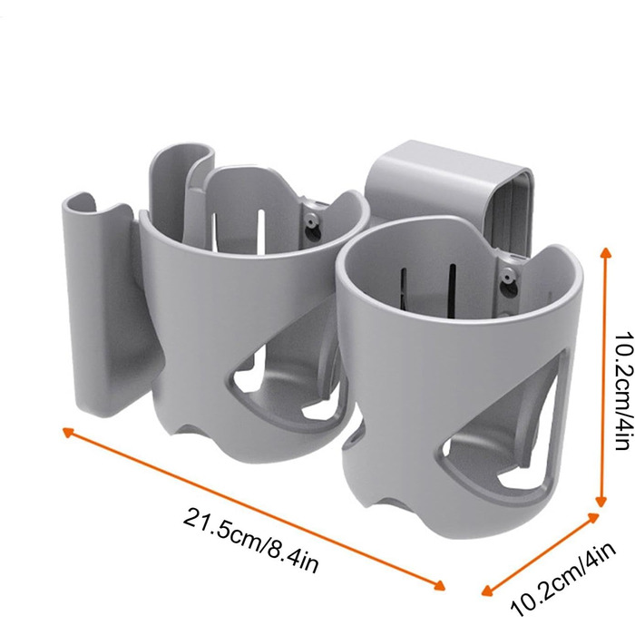 Тримач під чашку для автомобільного крісла, подвійний тримач для телефону в колясці та тримач для пляшки, регульована безпека дитячої чашки для трансформованих автокрісел, 8,46x4,02x4,02 дюйма, для чашок, пляшок, ручок і олівців
