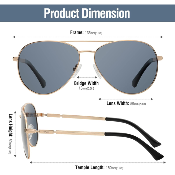 Поляризовані сонцезахисні окуляри Чоловічі класичні окуляри-авіатори унісекс Фільтр UV400 Категорія 3 3025K Золото, Сірий