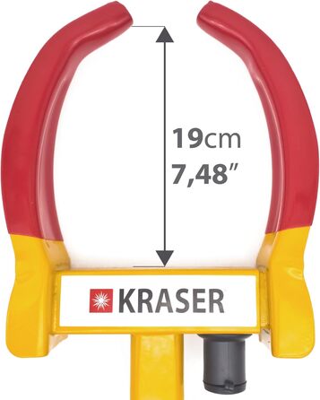 Іммобілайзер Кіготь колеса Кіготь шини, Паркувальний кіготь Протиугінний пристрій для колісних затискачів, універсальний, регульований для автомобілів, караванів, причепів, захист ПВХ, блокування проти свердління, червоний/жовтий, 820