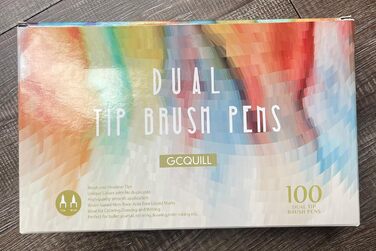 Набір ручок GC QUILL 100 кольорів, Набір ручок-щіток Fiber Pen, Книжка-розмальовка з подвійним наконечником фломастерів для дорослих Bullet Journal GC-100W