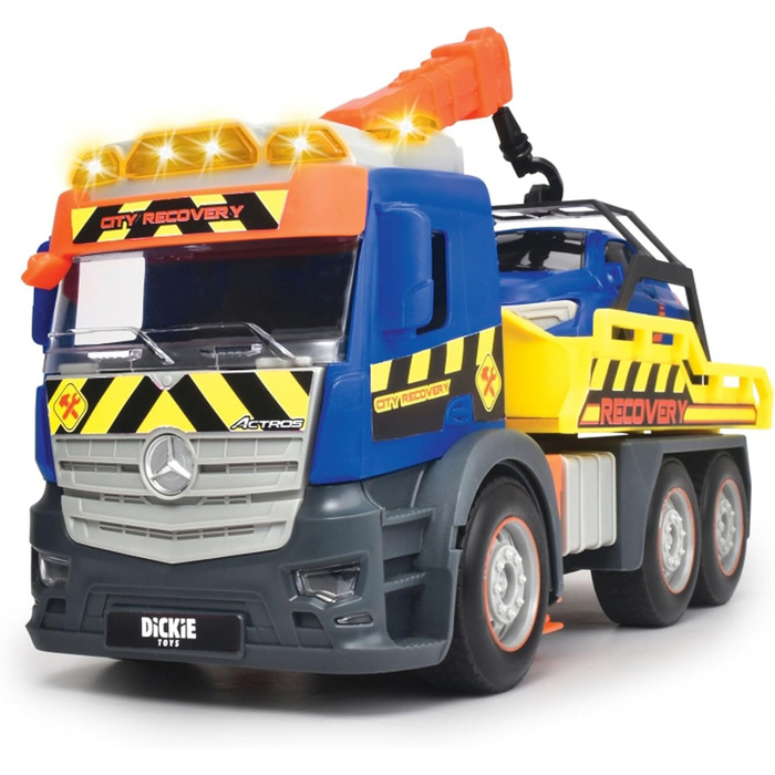 Евакуатор Dickie Toys Action Truck Recovery з машиною, з рухомим краном, звуковим та світловим сигналом, евакуатор для дітей від 3 років 203745016 Синій/жовтий