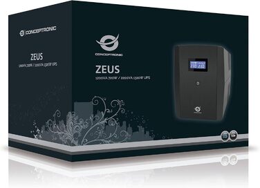 ДБЖ Conceptronic ZEUS04EM 2200 ВА 1320 Вт (1200 ВА / 720 Вт, 3 роз'єми IEC, 2 роз'єми Schuko)