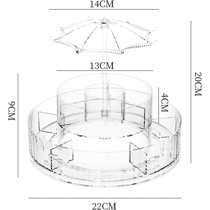 Органайзер для макіяжу STARNOONTEK, обертається на 360 градусів, багатофункціональний, великої місткості, полиця для макіяжу, вітрина, підходить для пензликів, губної помади, ювелірних виробів, косметики