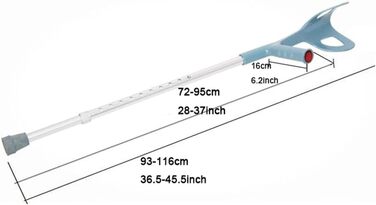 Милиці на передпліччя WUFUE для дорослих, ергономічні палиці для ходьби, регульовані по висоті в 10 напрямках, для літніх людей, застосовний зріст 140-190 см Річниця