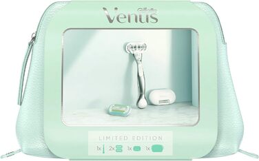 Подарунковий набір Gillette Venus Gillette Extra Smooth Platinum, жіноча бритва 2 леза бритви 1 футляр для леза 1 косметичка