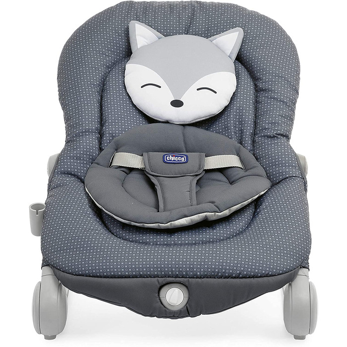 Повітряна куля Chicco Infant & Baby Bouncer 0 місяців - 18 кг, функція гойдалки та крісла, регульована спинка, компактне закриття, вібрація, інтерактивна електронна іграшка, світло та звук Foxy