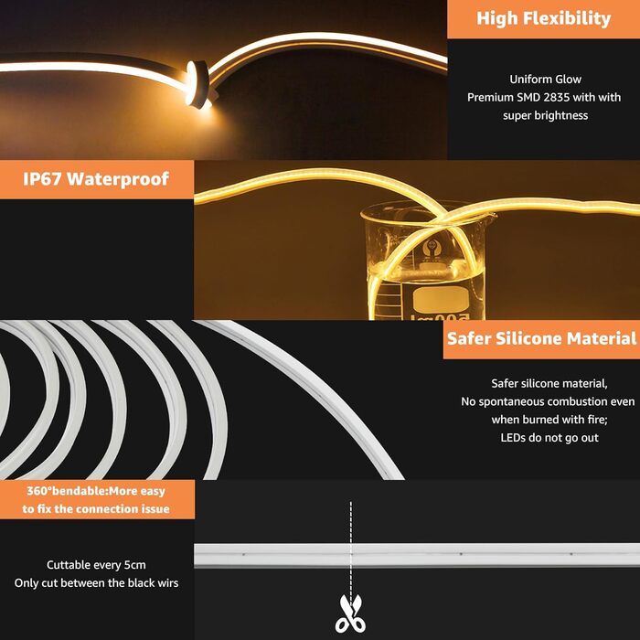 Неонові світлодіодні стрічки 10 м, неонова світлодіодна стрічка IP67, світлодіодна стрічка, гнучка світлодіодна стрічка своїми руками для зовнішнього оздоблення домашньої кухні в приміщенні, 3printer