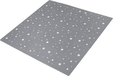 Ігровий килимок Edukit Foam Night Stars з бордюром, 25 предметів, 31,5 см x 31,5 см, 1,2 см дуже товста, темно-сіра плитка для підлоги, що з'єднується між собою