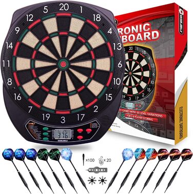 ВИГРАТИ. MAX Electronic Dartboard Професійний набір з 65 варіантів для 1-8 гравців з 12 дротиками 12 професійних польотів 100 наконечників стріл Аксесуари Класичний дизайн