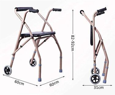 Складний з сидінням Багатофункціональні складні допоміжні засоби для ходьби Прогулянкова рама Чотириколісний допоміжний допоміжний засіб для ходьби для людей похилого віку Маленький подарунок
