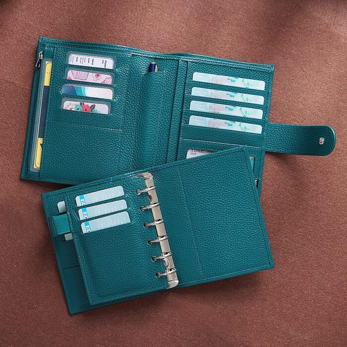 Комбінація розміру кишені, Binder Planner і гаманця. (Pebble Deep teal, кільце 19 мм)