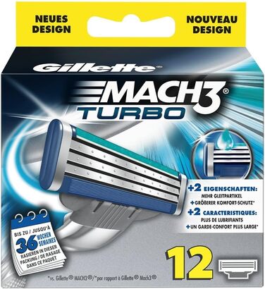 Леза для бритви Gillette MACH3 Turbo, 12 шт.