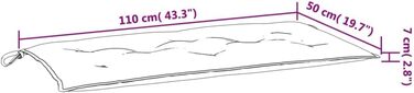 Подушка для садової лавки червона 110x50x7 см Оксфорд тканина,361817