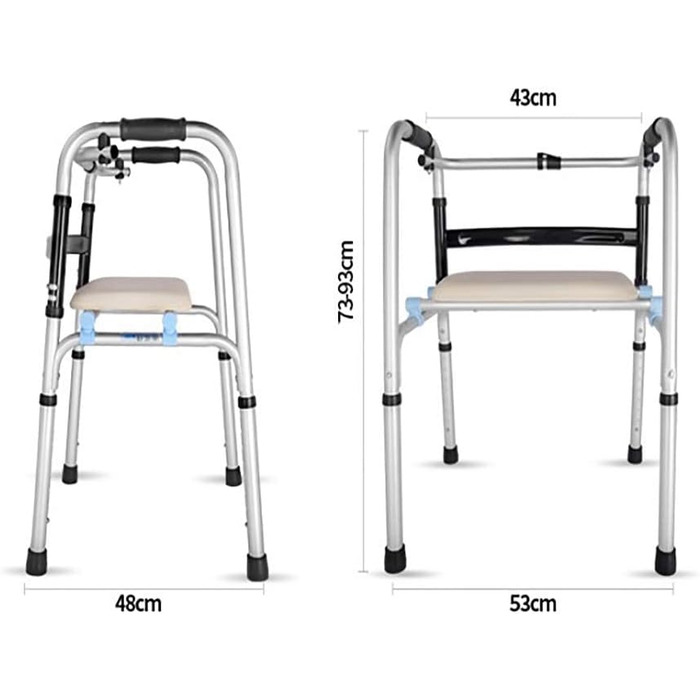 Ходунки для людей похилого віку, Ходунки для реабілітації, Регульовані по висоті, Ходунки для літніх людей, Реабілітаційні ходунки (Стиль 4), Двомісний комфорт, Повні зірки