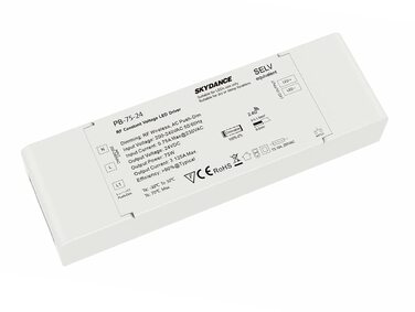 Блок живлення Dimmable, 24 В, 75 Вт, Dimmable, з кнопкою N.O. Push Dimmer і пультом дистанційного керування RF 2.4 G, для LED стрічки 24 В, Skydance PB-75-24 24V 75W