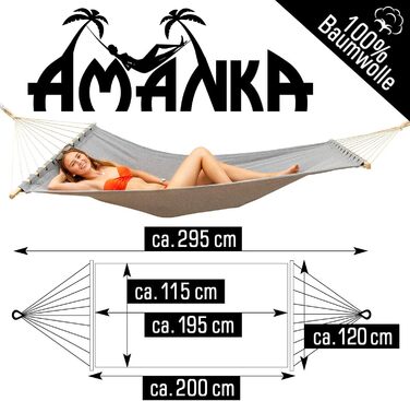 Гамак AMANKA XXL Stick 200x120 Двомісний гамак 2 особи Сірий Бузковий Сірий