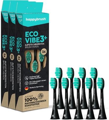 Екологічні щітки для електричної звукової зубної щітки Eco VIBE 3 - Чорна/М'ята - 3x3 шт. и