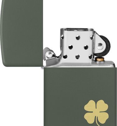 Кишенькова запальничка Zippo Four Leaf Clover Green Matte Кишенькова запальничка