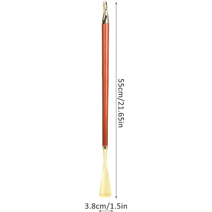 Універсальний ріжк для взуття з довгою буковою ручкою (коричневий 55 см Shoehorn з кінською головою)