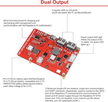 Блок живлення Raspberry Pi 4 Капелюх ДБЖ USB Живлення плати розширення з батареєю 4000 мАг для Raspberry Pi 4B 3B 3B 2B 2B