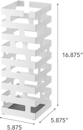 Підставка для парасольки Yamazaki 2362 BRICK, біла, сталь, мінімалістичний дизайн, 15 x 15 x 43 см (ДхШхВ)