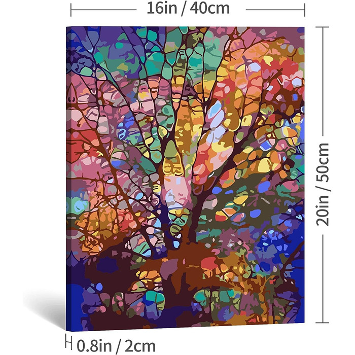 Картина за номерами для дорослих з рамкою 40x50 см Велике дерево Барвистий DIY олійне полотно набір Акриловий живопис DIY набір для прикраси стін олійний живопис для дітей Початківці Старші