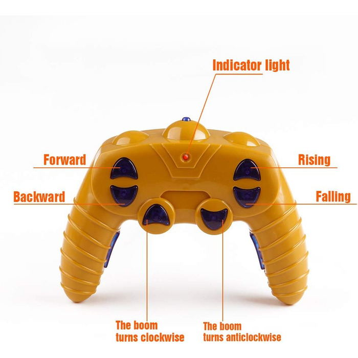 Міні-кран Tudou 128 см висотою 2,4 Гц з дистанційним керуванням, 6 каналів радіоуправління, будівельний кран RC іграшка з обертанням на 680 градусів, модель підйомника зі світлом і звуками для дітей для хлопчика