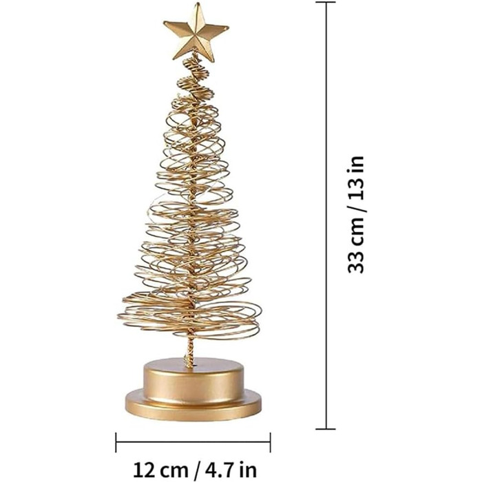 Світлодіодні ялинкові настільні лампи Ялинка з підсвічуванням настільні лампи, ялинка приліжкова лампа Креативна спіральна декоративна ялинка нічник для вітальні, спальні (золото), A