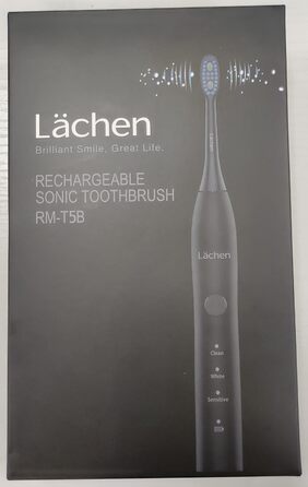 Електрична зубна щітка Lchen 3 режими Звукова електрична зубна щітка з дорожнім кейсом 4 щітки, 2 хвилини таймера, зарядка через USB на 60 днів, водонепроникна зубна щітка IPX7 чорна A-Black