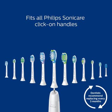 Оригінальна щітка-насадка Philips Sonicare Premium Plaque Defense HX9044/17, у 10 разів більше видалення нальоту, RFID-чіп, 4 упаковки, стандартна, біла