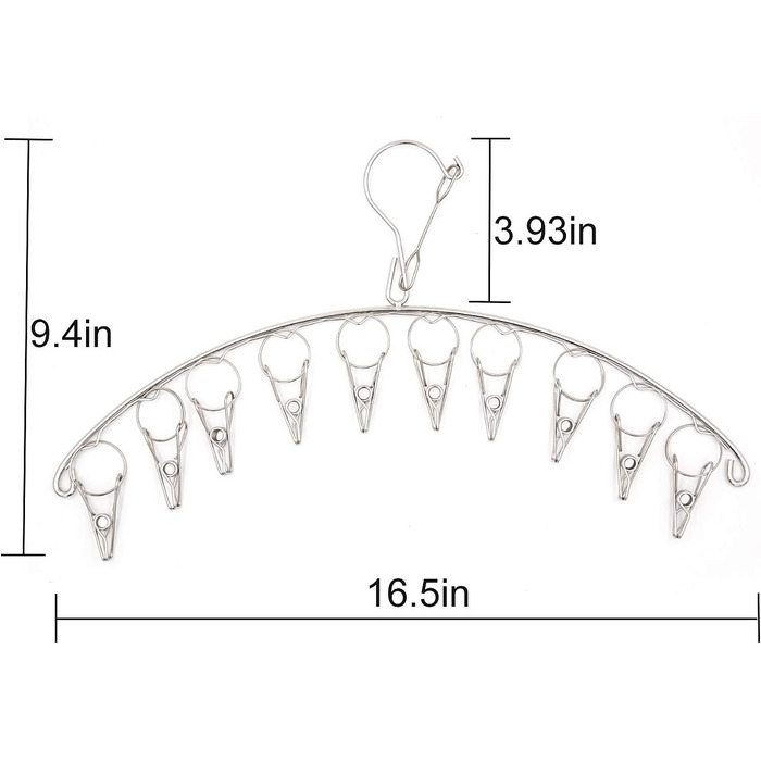 Пачки по 10 затискачів вішалки для одягу сушарка з нержавіючої сталі вішалки для сушіння шкарпеток, рушників, підгузників, бюстгальтерів, дитячого одягу, нижньої білизни, 3