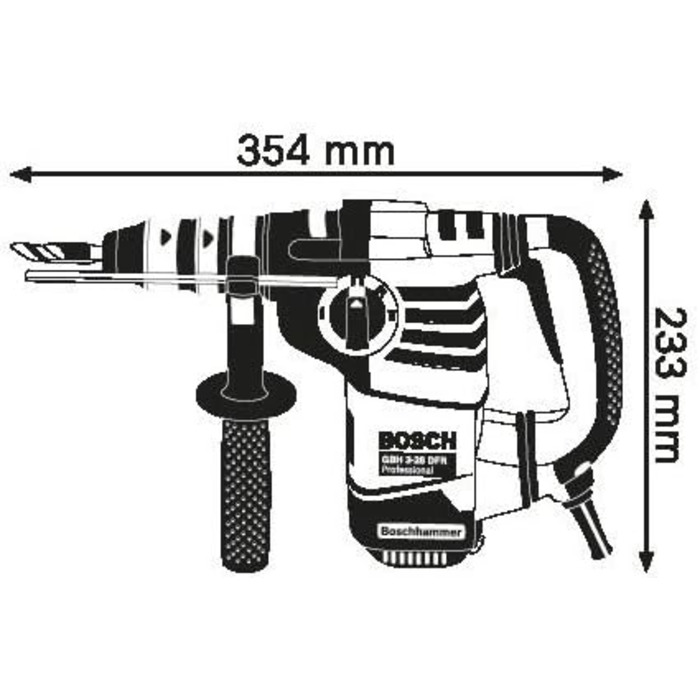 Перфоратор Bosch Professional GBH 3-28 DFR (в комплекті машинна серветка, швидкозатискний патрон 13 мм, змінний патрон SDS plus, додаткова ручка, мастило, кейс) Швидкозатискний патрон, змінний патрон SDS plus в кейсі