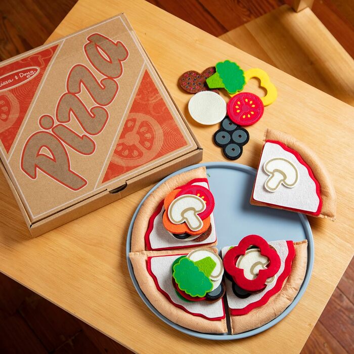 Ігровий набір Melissa & Doug Pizza Рольова гра Гра з їжею Сенсорна іграшка 3 Подарунок для хлопчиків або дівчаток