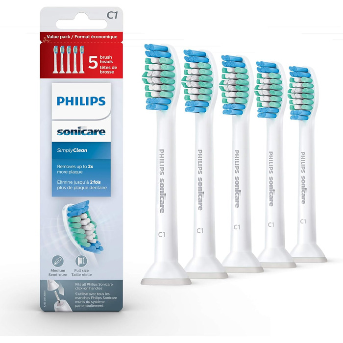 Насадки для зубної щітки Philips Sonicare SimplyClean HX6015 (синій, зелений, білий)