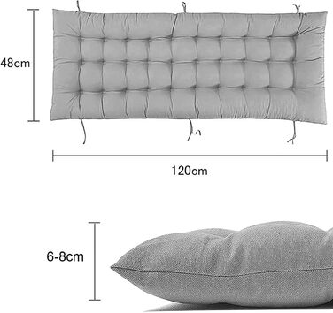 М'яка подушка для сидіння в приміщенні та на вулиці, 2/3 місця, прямокутна, 170 х 50 см, подушка для садового шезлонга, диван-гойдалка