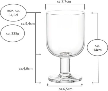 Келих для коктейлів Emilja Hosteria Goblet 345 мл - 6 шт. десертне скло келих для вина