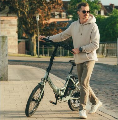 Складний велосипед E Bike 20 дюймів, електричний велосипед 36V 16.75Ah, міський ebike чоловіки жінки 250W 25км/год, діапазон педалей до 65-130 км, складний велосипед e-bike зелений, 20 Lite