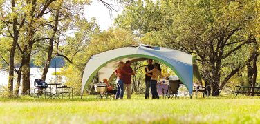 Павільйон Coleman Event Shelter, Садовий павільйон для захисту від дощу та сонця для вечірок, пляжів, фестивалів, спортивних заходів або кемпінгів, Міцна сталева конструкція зі стовпів, Високий захист від ультрафіолету 3,6 х 3,6 м Одномісний